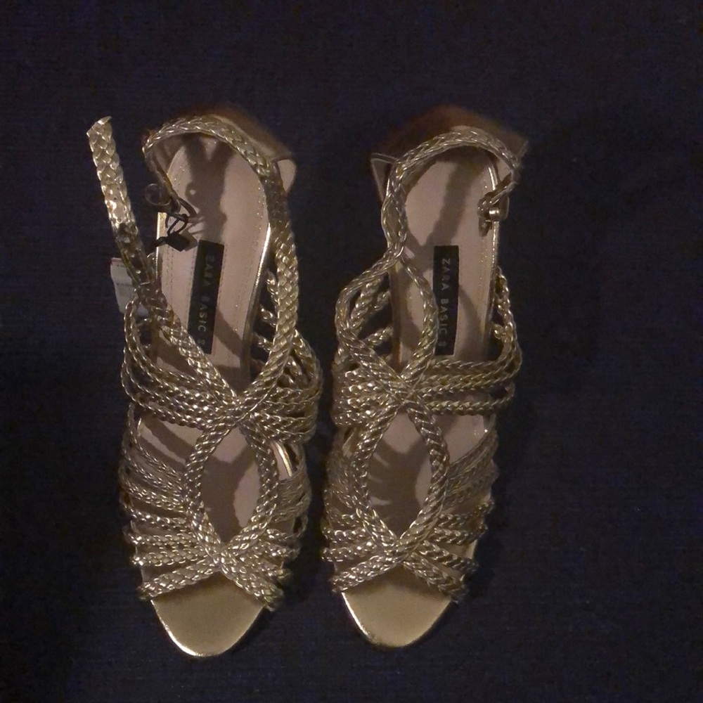 Caged Gold Sandals